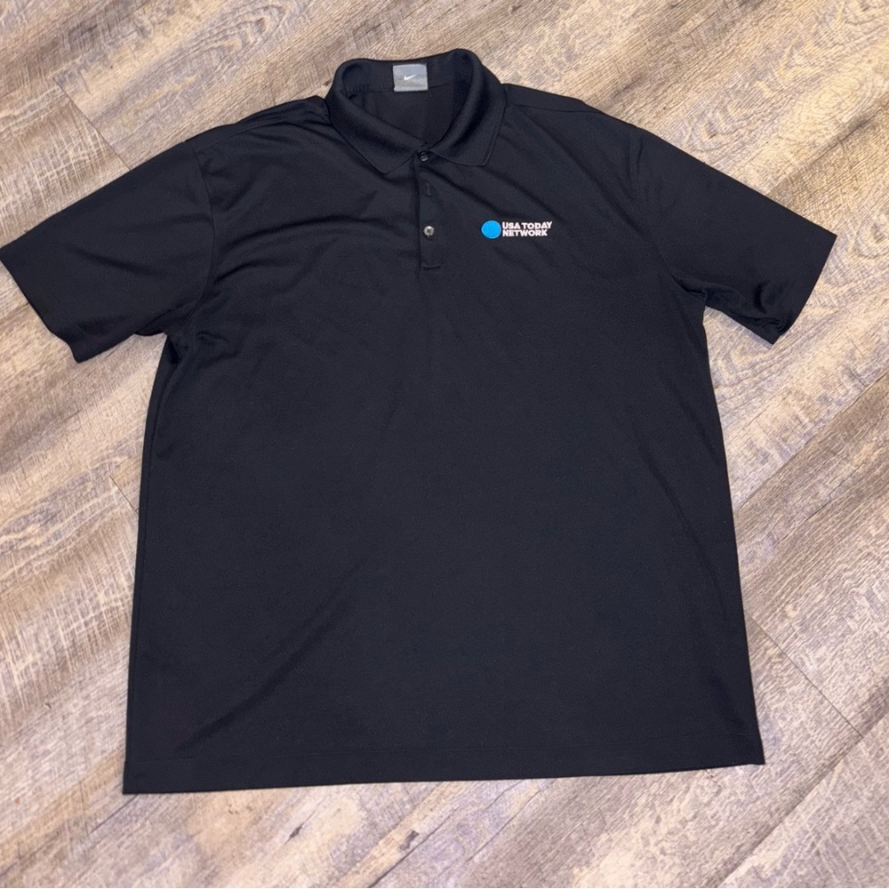 Nike Golf Shirt Men’s XL USA Today Dri-FIT Polo Short Sleeve Black